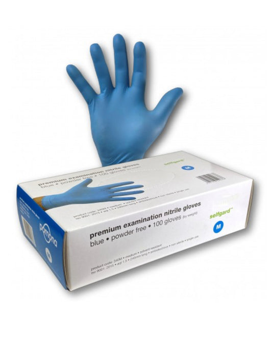 Premium Nitrile gloves (blue) MEDIUM box 100