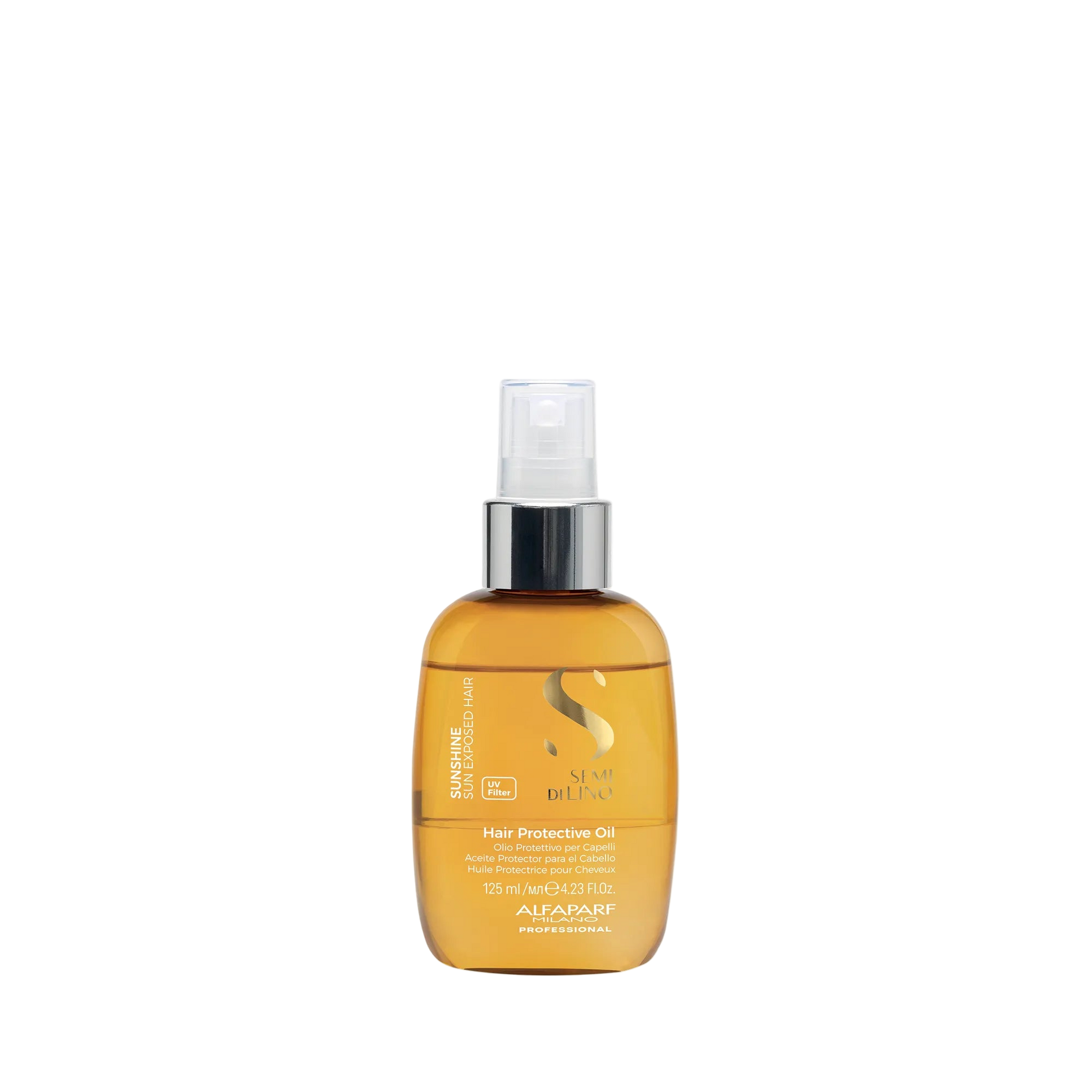 Bottle of hair protective oil