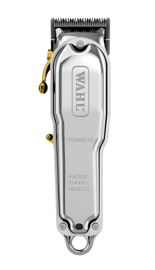 Wahl Metal Clipper in a silver colour with gold accents