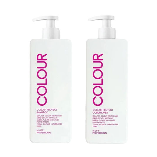 Two bottles of Colour Protect Shampoo and Conditioner on a white background