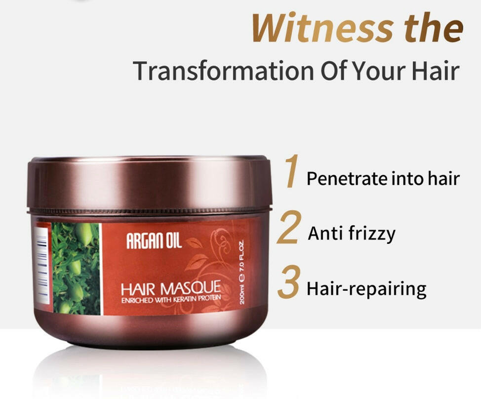 Morocco Argan Oil Hair Masque (Keratin Protein Mask) 200 ml